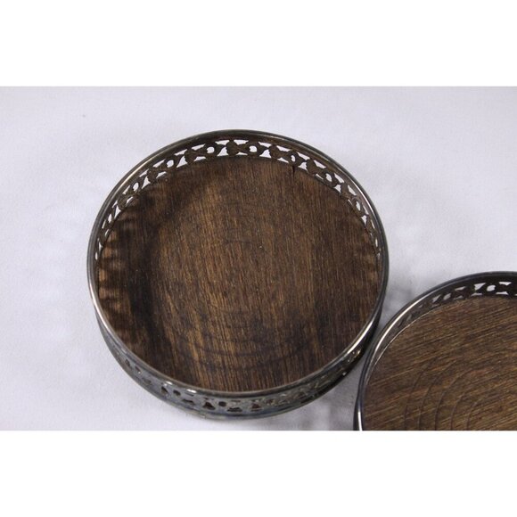 Vintage 2 English bottle coasters, bottle sliders, silver plated key trays, - Picture 5 of 9